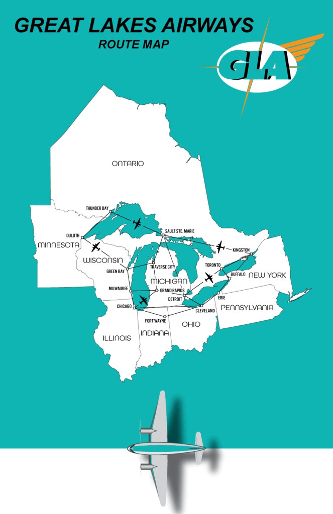 Fictional-Route-Map-Great-Lakes-Airways-Poster