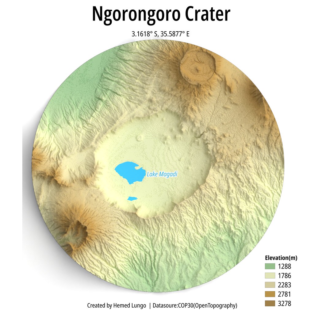 Ngorongoro Conversation Area Terrain Map
