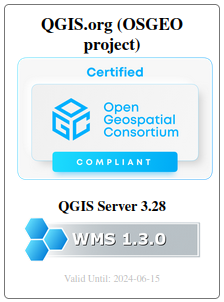 QGIS Serverio OGC sertifikavimo ženklelis