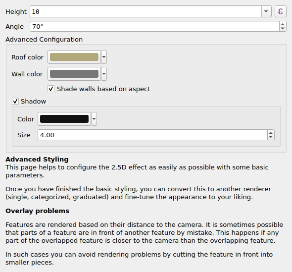 Qgs25DRendererWidget showing default Qgs25DRenderer state