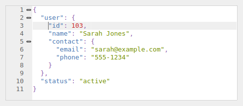 QgsCodeEditorJson containing sample JSON