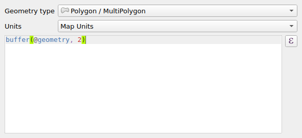 QgsGeometryGeneratorSymbolLayerWidget in a default state