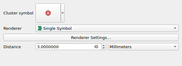 QgsPointClusterRendererWidget