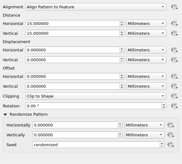 QgsPointPatternFillSymbolLayerWidget