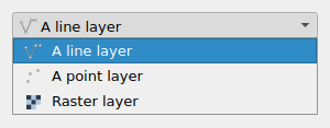 QgsMapLayerComboBox in the expanded state