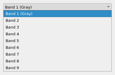 QgsRasterBandComboBox in the expanded state