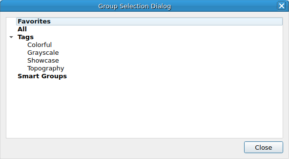 QgsStyleGroupSelectionDialog