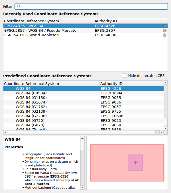 QgsProjectionSelectionTreeWidget