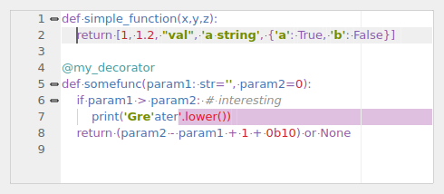 QgsCodeEditorPython containing sample Python