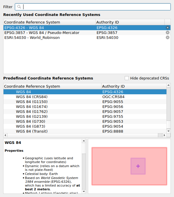 QgsProjectionSelectionTreeWidget
