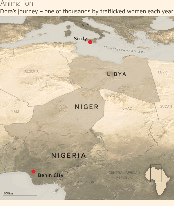 Călătoria Dorei din Nigeria până în Sicilia - una de miile de femei traficate în fiecare an